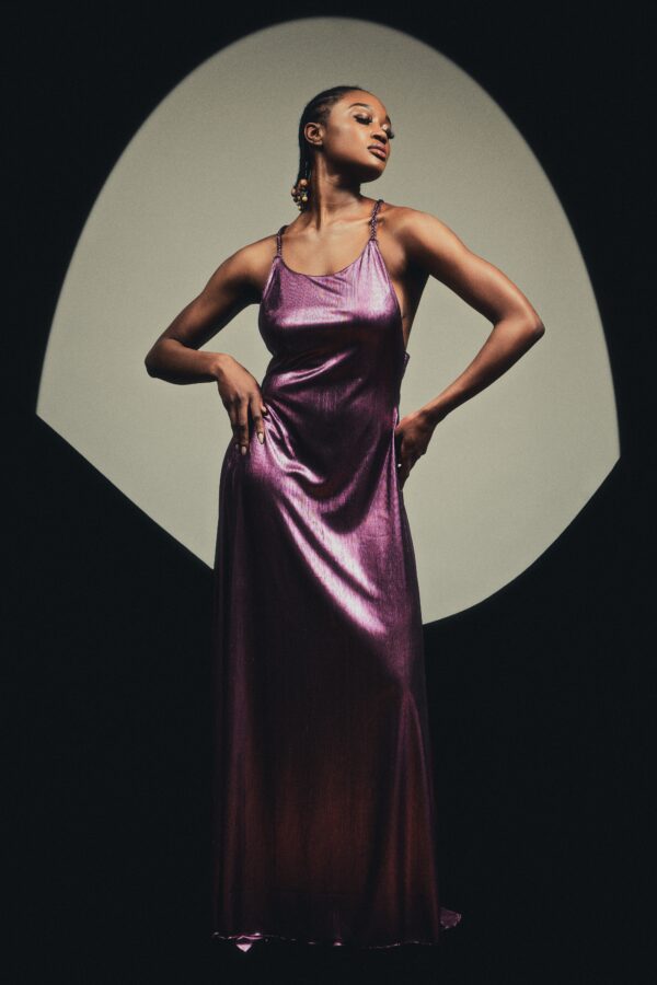 Braided Backless Royal Purple Dress - Image 4