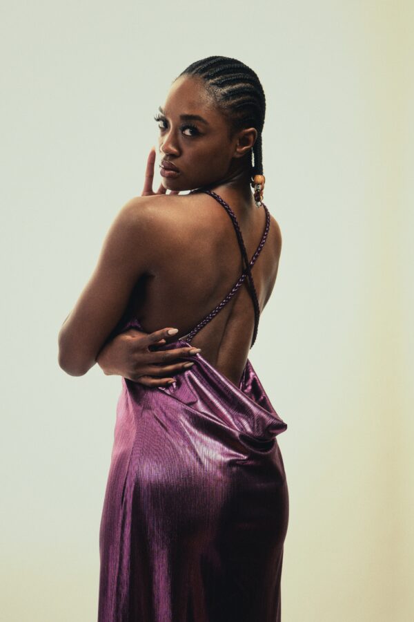 Braided Backless Royal Purple Dress - Image 2